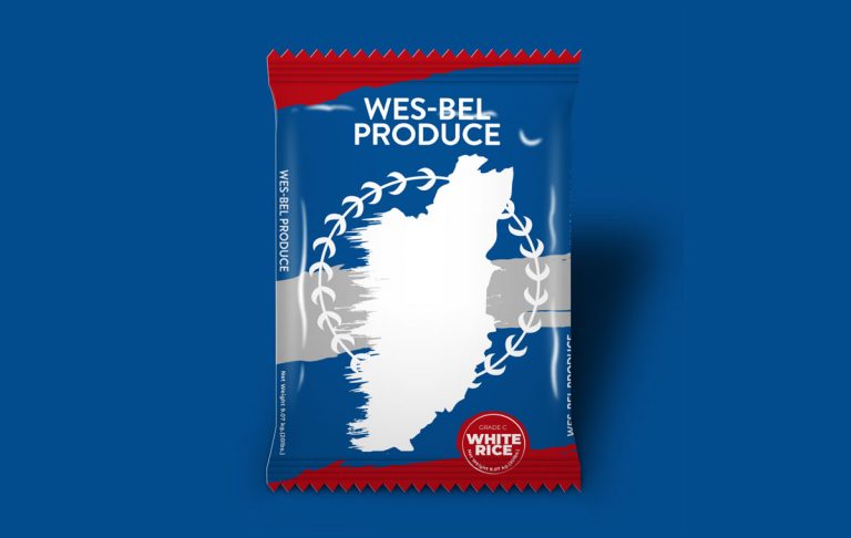 Wes-Bel-Produce Belizean Map Rice Packaging