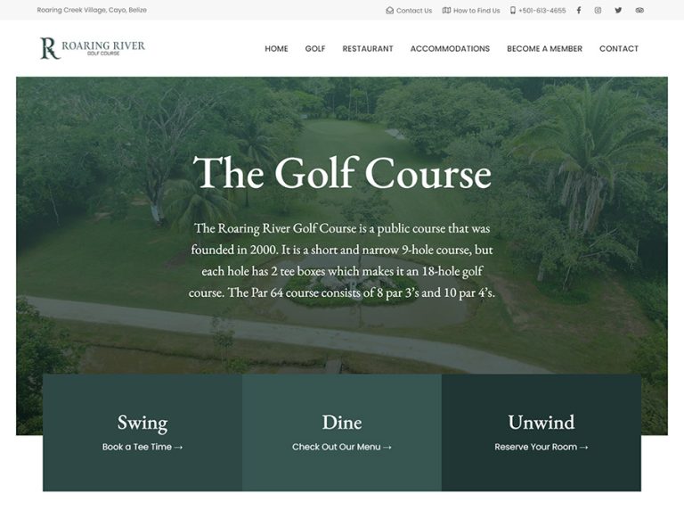 Roaring River Golf Club Website