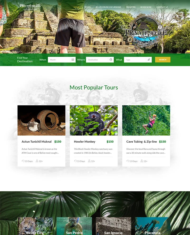 Web designs private tours