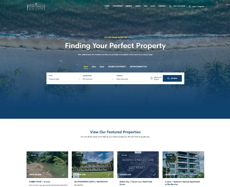 Belize Website Services-lighthouse-real-estate-template