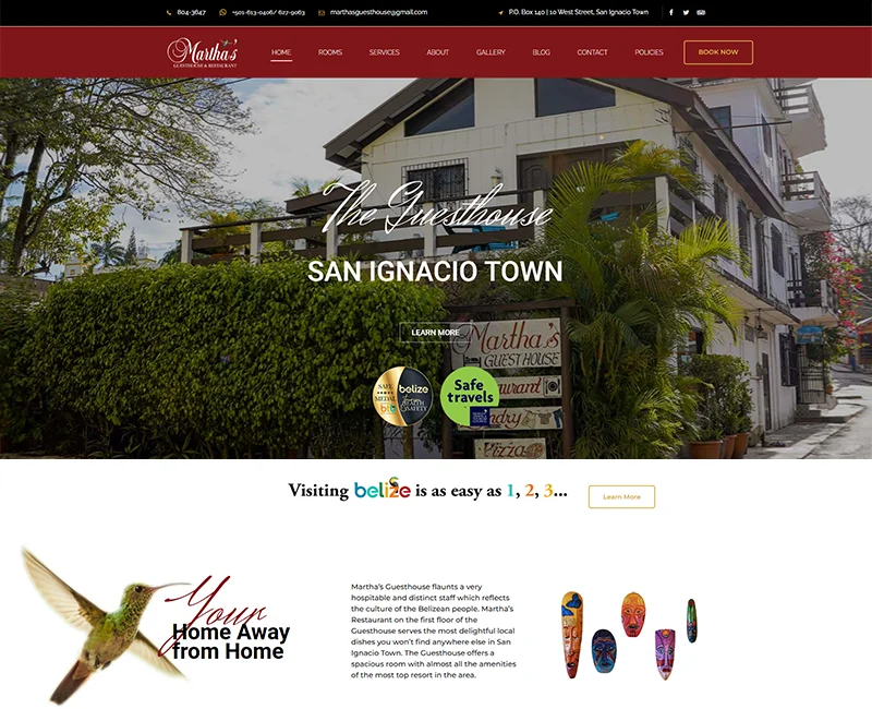 Belize Website Services-marthas-template